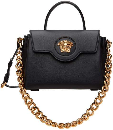 versus versace black leather medusa grab bag|Versace la medusa crossbody.